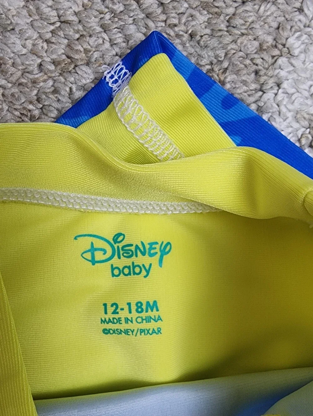 Disney Baby Finding Nemo 2-Piece Rash Guard Swim Set 12-18 Months UPF